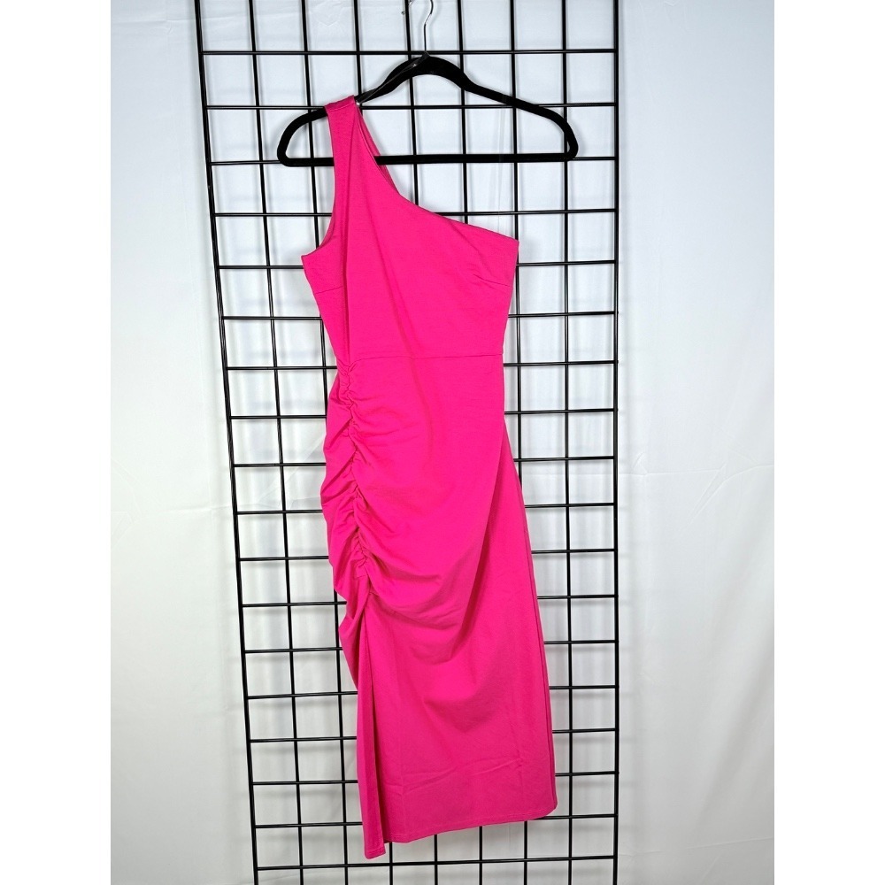 Fore Asymmetrical‎ Midi Cocktail Dress Womens S Pink Ruched Mean Girls Barbie